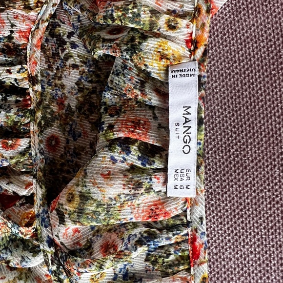 Mango Multicolor Floral Ruffled Blouse - Picture 2 of 4
